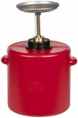 Eagle - 4 Quart Capacity, 13 Inch High x 7-3/4 Inch Diameter, Polyethylene Plunger Can - 5-1/4 Inch Dasher Diameter, Red, Approval Listing/Regulation FM - Exact Tooling