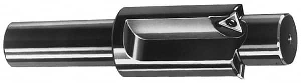 Cutting Tool Technologies - 25/32 Inch Diameter, Solid Pilot, Straight 5/8 Inch Shank Diameter, 3 Insert, Indexable Counterbore - 4-1/2 Inch Overall Length, TPGH Insert - Exact Tooling
