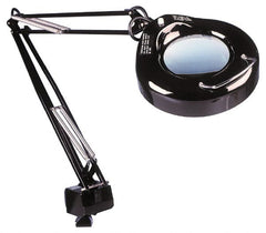 Value Collection - 38 Inch, Swing Arm, Clamp on, Fluorescent, Black, Magnifying Task Light - 22 Watt, 1.75x Magnification, 5 Inch Wide, 5 Inch Long - Exact Tooling