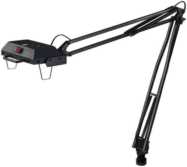 Electrix - 45 Inch, Articulated, Clamp on, Halogen, Black, General Purpose Task Light - 100 Watt, Nonmagnifying - Exact Tooling