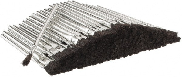 Made in USA - 3/4" Long x 3/8" Wide Horsehair Acid Brush - 6" Overall Length, Tin Handle, For Use with Flux & Solvents - Exact Tooling