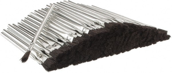 Made in USA - 13/16" Long x 1/2" Wide Horsehair Acid Brush - 6-1/8" Overall Length, Tin Handle, For Use with Flux & Solvents - Exact Tooling