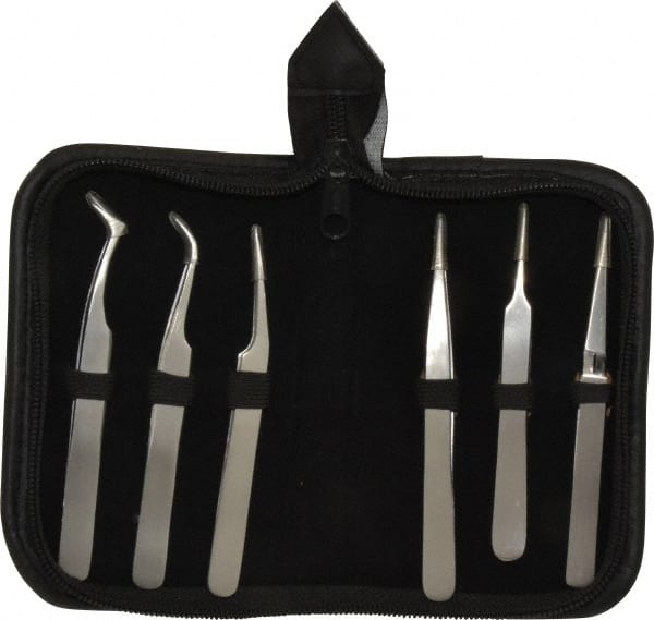 Value Collection - Stainless Steel Tweezer Set - 6 Piece - Exact Tooling