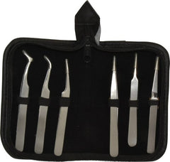 Value Collection - Stainless Steel Tweezer Set - 6 Piece - Exact Tooling