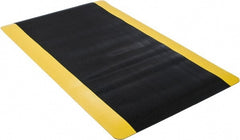 Wearwell - 5' Long x 3' Wide, Dry Environment, Anti-Fatigue Modular Matting System - Black with Yellow Borders, Vinyl with Vinyl Sponge Base, Beveled on 4 Sides - Exact Tooling