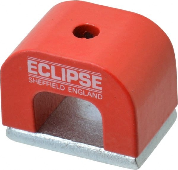 Eclipse - 1 Hole, 0.1969" Hole Diam, 51/64" Overall Width, 1-3/16" Deep, 51/64" High, 9.5 Lb Average Pull Force, Alnico Power Magnets - 7.5mm Pole Width, 550°C Max Operating Temp, Grade 5 Alnico - Exact Tooling