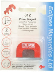 Eclipse - 1 Hole, 0.1969" Hole Diam, 63/64" Overall Width, 1-37/64" Deep, 63/64" High, 20 Lb Average Pull Force, Alnico Power Magnets - 10mm Pole Width, 550°C Max Operating Temp, Grade 5 Alnico - Exact Tooling