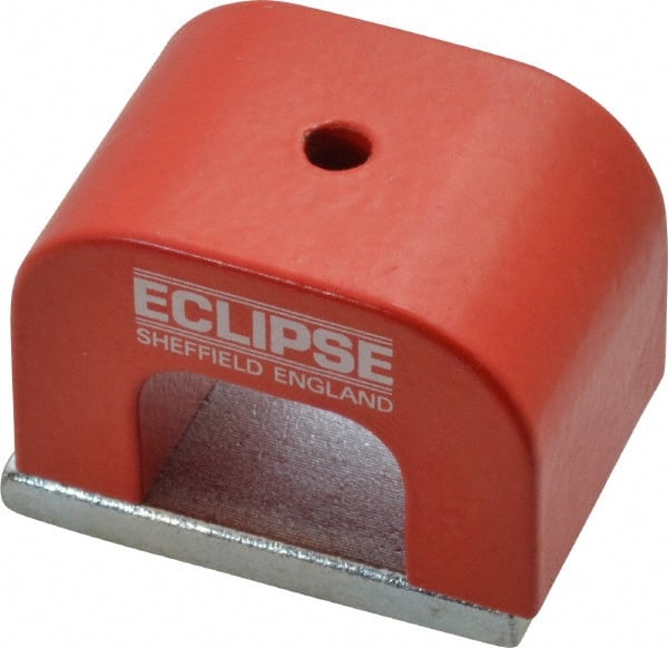 Eclipse - 1 Hole, 0.1969" Hole Diam, 1-3/16" Overall Width, 1-49/64" Deep, 1-3/16" High, 26 Lb Average Pull Force, Alnico Power Magnets - 11mm Pole Width, 550°C Max Operating Temp, Grade 5 Alnico - Exact Tooling