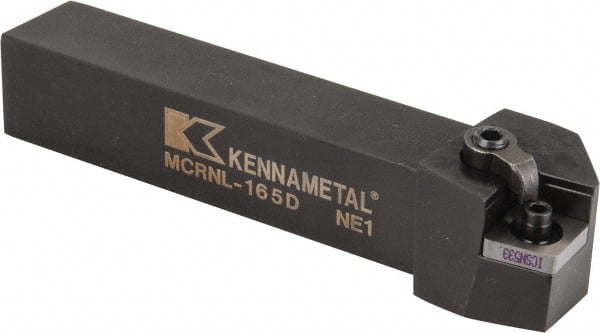 Kennametal - MCRN, Left Hand Cut, 15° Lead Angle, 1" Shank Height x 1" Shank Width, Negative Rake Indexable Turning Toolholder - 6" OAL, CN..54. Insert Compatibility, Series Kenloc - Exact Tooling