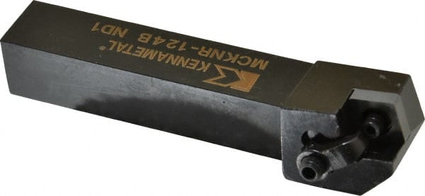 Kennametal - MCKN, Right Hand Cut, 15° Lead Angle, 3/4" Shank Height x 3/4" Shank Width, Negative Rake Indexable Turning Toolholder - 4-1/2" OAL, CN..43. Insert Compatibility, Series Kenloc - Exact Tooling