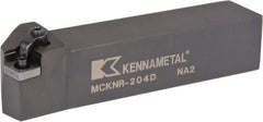 Kennametal - MCKN, Right Hand Cut, 15° Lead Angle, 1-1/4" Shank Height x 1-1/4" Shank Width, Negative Rake Indexable Turning Toolholder - 6" OAL, CN..43. Insert Compatibility, Series Kenloc - Exact Tooling