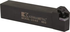 Kennametal - MCKN, Left Hand Cut, 15° Lead Angle, 1-1/4" Shank Height x 1-1/4" Shank Width, Negative Rake Indexable Turning Toolholder - 6" OAL, CN..43. Insert Compatibility, Series Kenloc - Exact Tooling