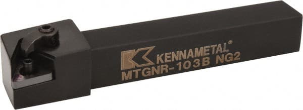 Kennametal - MTGN, Right Hand Cut, 0° Lead Angle, 5/8" Shank Height x 5/8" Shank Width, Negative Rake Indexable Turning Toolholder - 4-1/2" OAL, TN..33. Insert Compatibility, Series Kenloc - Exact Tooling