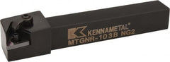 Kennametal - MTGN, Right Hand Cut, 0° Lead Angle, 5/8" Shank Height x 5/8" Shank Width, Negative Rake Indexable Turning Toolholder - 4-1/2" OAL, TN..33. Insert Compatibility, Series Kenloc - Exact Tooling