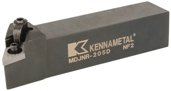 Kennametal - MDJN, Right Hand Cut, 3° Lead Angle, 1-1/4" Shank Height x 1-1/4" Shank Width, Negative Rake Indexable Turning Toolholder - 6" OAL, DN..54. Insert Compatibility, Series Kenloc - Exact Tooling