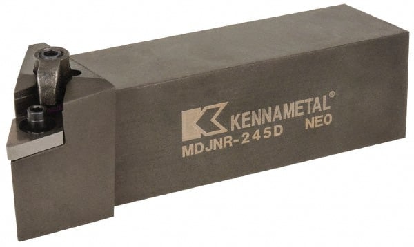 Kennametal - MDJN, Right Hand Cut, 3° Lead Angle, 1-1/2" Shank Height x 1-1/2" Shank Width, Negative Rake Indexable Turning Toolholder - 6" OAL, DN..54. Insert Compatibility, Series Kenloc - Exact Tooling