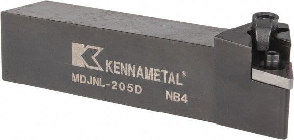 Kennametal - MDJN, Left Hand Cut, 3° Lead Angle, 1-1/4" Shank Height x 1-1/4" Shank Width, Negative Rake Indexable Turning Toolholder - 6" OAL, DN..54. Insert Compatibility, Series Kenloc - Exact Tooling