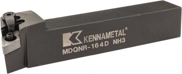 Kennametal - MDQN, Right Hand Cut, 27.5° Lead Angle, 1" Shank Height x 1" Shank Width, Negative Rake Indexable Turning Toolholder - 6" OAL, DN..43. Insert Compatibility, Series Kenloc - Exact Tooling