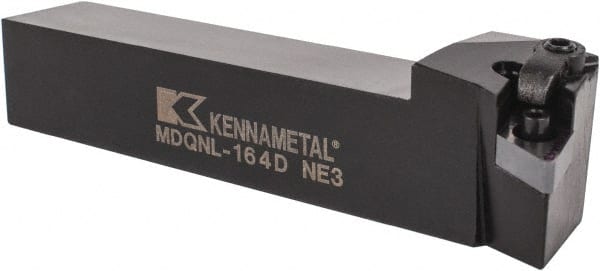 Kennametal - MDQN, Left Hand Cut, 27.5° Lead Angle, 1" Shank Height x 1" Shank Width, Negative Rake Indexable Turning Toolholder - 6" OAL, DN..43. Insert Compatibility, Series Kenloc - Exact Tooling