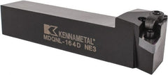 Kennametal - MDQN, Left Hand Cut, 27.5° Lead Angle, 1" Shank Height x 1" Shank Width, Negative Rake Indexable Turning Toolholder - 6" OAL, DN..43. Insert Compatibility, Series Kenloc - Exact Tooling
