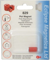 Eclipse - 3/8" Diam, M3 Thread, 1 Lb Average Pull Force, Mild Steel, Alnico Pot Magnets - 220°C Max Operating Temp, 9/16" High, Grade 5 Alnico - Exact Tooling