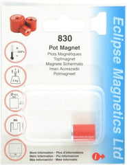 Eclipse - 1/2" Diam, M4 Thread, 2.5 Lb Average Pull Force, Mild Steel, Alnico Pot Magnets - 220°C Max Operating Temp, 5/8" High, Grade 5 Alnico - Exact Tooling