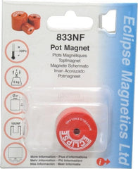Eclipse - 1-1/16" Diam, 10-32 Thread, 9 Lb Average Pull Force, Mild Steel, Alnico Pot Magnets - 220°C Max Operating Temp, 1" High, Grade 5 Alnico - Exact Tooling