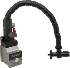 Flexbar - 65 Lb Magnetic Force, Fine Adjustment Indicator Positioner & Holder with Base - Flexible Arm, 2" Base Height, 1-5/8" Base Length, 1-7/8" Base Width - Exact Tooling