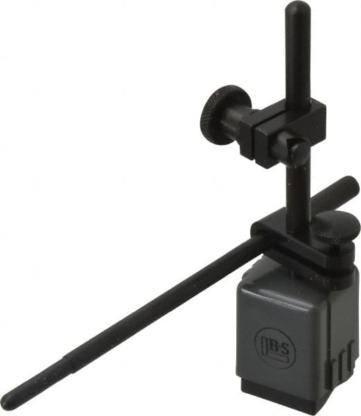TESA Brown & Sharpe - 1-1/4" Long x 1-1/4" Wide x 1-3/4" High Magnetic Indicator Base with Holders - 4-1/2" Rod Length, Post Arm (Fixed Upright) - Exact Tooling