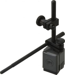 TESA Brown & Sharpe - 1-1/4" Long x 1-1/4" Wide x 1-3/4" High Magnetic Indicator Base with Holders - 4-1/2" Rod Length, Post Arm (Fixed Upright) - Exact Tooling