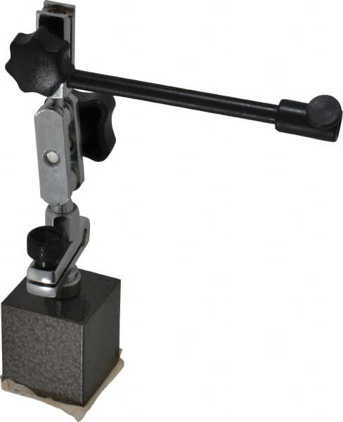 Value Collection - 50 Lb Magnetic Force, Fine Adjustment Indicator Positioner & Holder with Base - Post & Rod, Rectangular Base - Exact Tooling