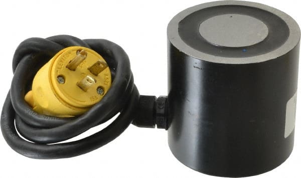Mag-Mate - 3" Diam, 25 Watts, 370 Lb Max Magnetic Pull Electromagnet - 5/16-18 Thread, 120 AC Output Voltage - Exact Tooling