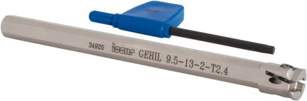 Iscar - GEHI, Internal, Left Hand, 0.094" Max Depth of Cut, 0.075 to 0.095" Groove Width, Indexable Grooving Tool Holder - GEMI.., GEPI.. Insert Compatibility, 3/8" Shank Width, 5" OAL, Through Coolant - Exact Tooling