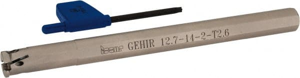 Iscar - GEHI, Internal, Right Hand, 0.102" Max Depth of Cut, 0.075 to 0.095" Groove Width, Indexable Grooving Tool Holder - GEMI.., GEPI.. Insert Compatibility, 1/2" Shank Width, 6" OAL, Through Coolant - Exact Tooling