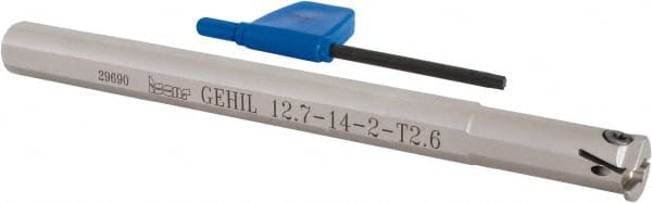 Iscar - GEHI, Internal, Left Hand, 0.102" Max Depth of Cut, 0.075 to 0.095" Groove Width, Indexable Grooving Tool Holder - GEMI.., GEPI.. Insert Compatibility, 1/2" Shank Width, 6" OAL, Through Coolant - Exact Tooling