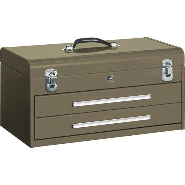 Kennedy - 2 Drawer Tool Box - 20-1/8" Wide x 8-5/8" Deep x 9-3/4" High, Steel, Brown - Exact Tooling