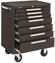 Kennedy - 7 Drawer Steel Tool Roller Cabinet - 27" Wide x 35" High x 18" Deep, Brown - Exact Tooling