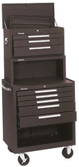 Kennedy - 5 Drawer, 3 Piece, Brown Steel Tool Storage System - 20 Inches Deep x 35 Inches High x 29 Inches Wide - Exact Tooling