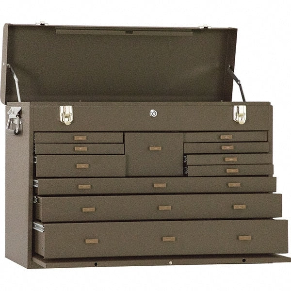 Kennedy - 11 Drawer Tool Chest - 26-3/4" Wide x 8-1/2" Deep x 18" High, Brown - Exact Tooling