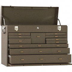 Kennedy - 11 Drawer Tool Chest - 26-3/4" Wide x 8-1/2" Deep x 18" High, Brown - Exact Tooling