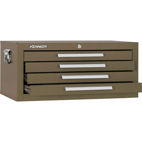Kennedy - 4 Drawer Brown Drawer Chest Base - 26-3/4" Wide x 11-3/4" High x 12-1/2" Deep, Use with Models 263, 266, 360 Chests & 27", 29", 34" Roller Cabs - Exact Tooling