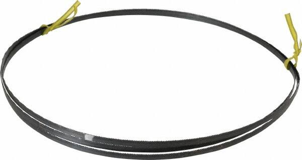 Starrett - 18 TPI, 7' 9-1/2" Long x 1/4" Wide x 0.025" Thick, Welded Band Saw Blade - Carbon Steel, Toothed Edge, Raker Tooth Set, Flexible Back, Contour Cutting - Exact Tooling