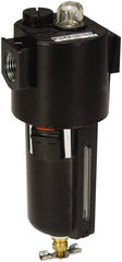 Wilkerson - 1/2 NPT Port, 200 Max psi, Compact Lubricator - Zinc Bowl with Sight Glass, Zinc Body, 64 CFM, 150°F Max, 2.62" Wide x 7.8" High - Exact Tooling