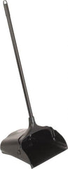 Rubbermaid - 11-1/4" Wide x 5" High Upright Dustpan - Plastic Body, 12-51/64" Handle, Black, with Wheels - Exact Tooling