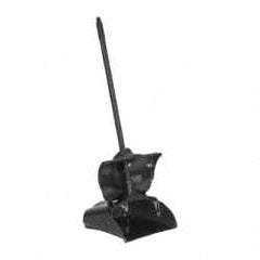 Rubbermaid - 11-1/4" Wide x 5" High Upright Dustpan - Plastic Body, 12-51/64" Handle, Black, with Wheels - Exact Tooling