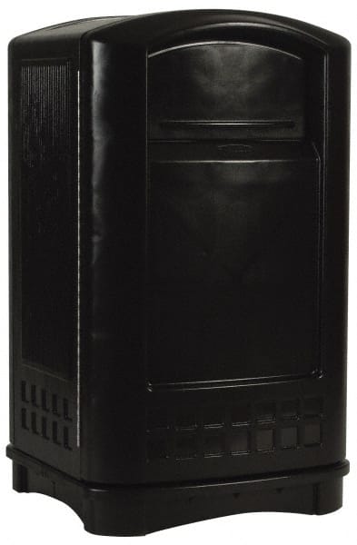 Rubbermaid - 50 Gal Black Rectangle Trash Can - Polyethylene, 42-1/8" High x 24-3/4" Long x 25-1/4" Wide - Exact Tooling