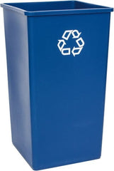 Rubbermaid - 50 Gal Blue Square Recycling Container - Polyethylene, 34-1/4" High x 19-1/2" Long x 19-1/2" Wide - Exact Tooling