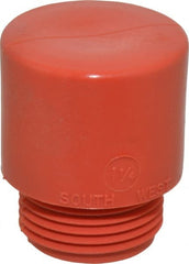 Made in USA - 1-1/4" Face Diam, Grade Medium, Red Hammer Tip/Face - Vinyl - Exact Tooling