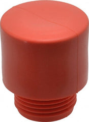 Made in USA - 1-1/2" Face Diam, Grade Medium, Red Hammer Tip/Face - Vinyl - Exact Tooling