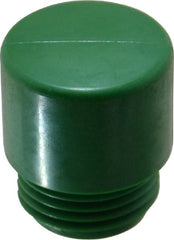 Made in USA - 7/8" Face Diam, Grade Hard, Green Hammer Tip/Face - Vinyl - Exact Tooling